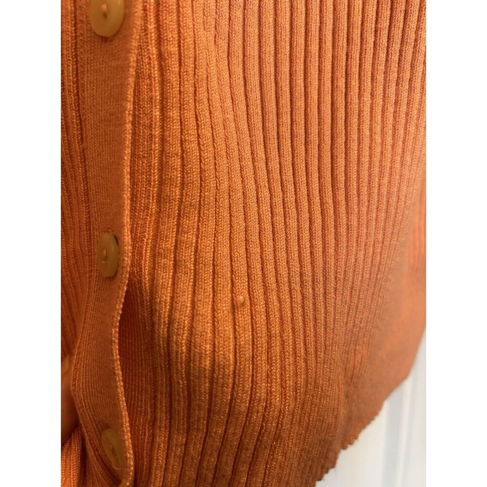 Worthington Peach Ribbed Button Front Cardigan Sweater Women’s 1X Soft Chic - Picture 6 of 13